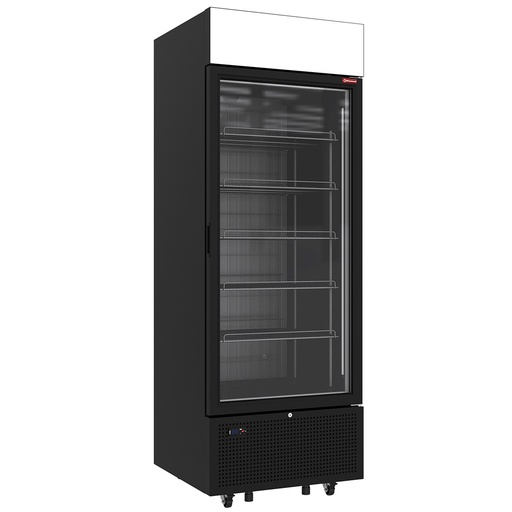 [CLN73-SB] Vitrine ventilée négative vitrée 646 litres - 5 niveaux fixes avec caisson lumineux - NOIRE